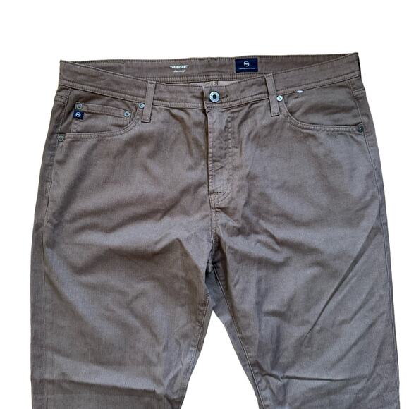 AG Adriano Goldschmied The Everett Slim Straight Men’s Pants Size 38x32 Brown - Picture 3 of 8